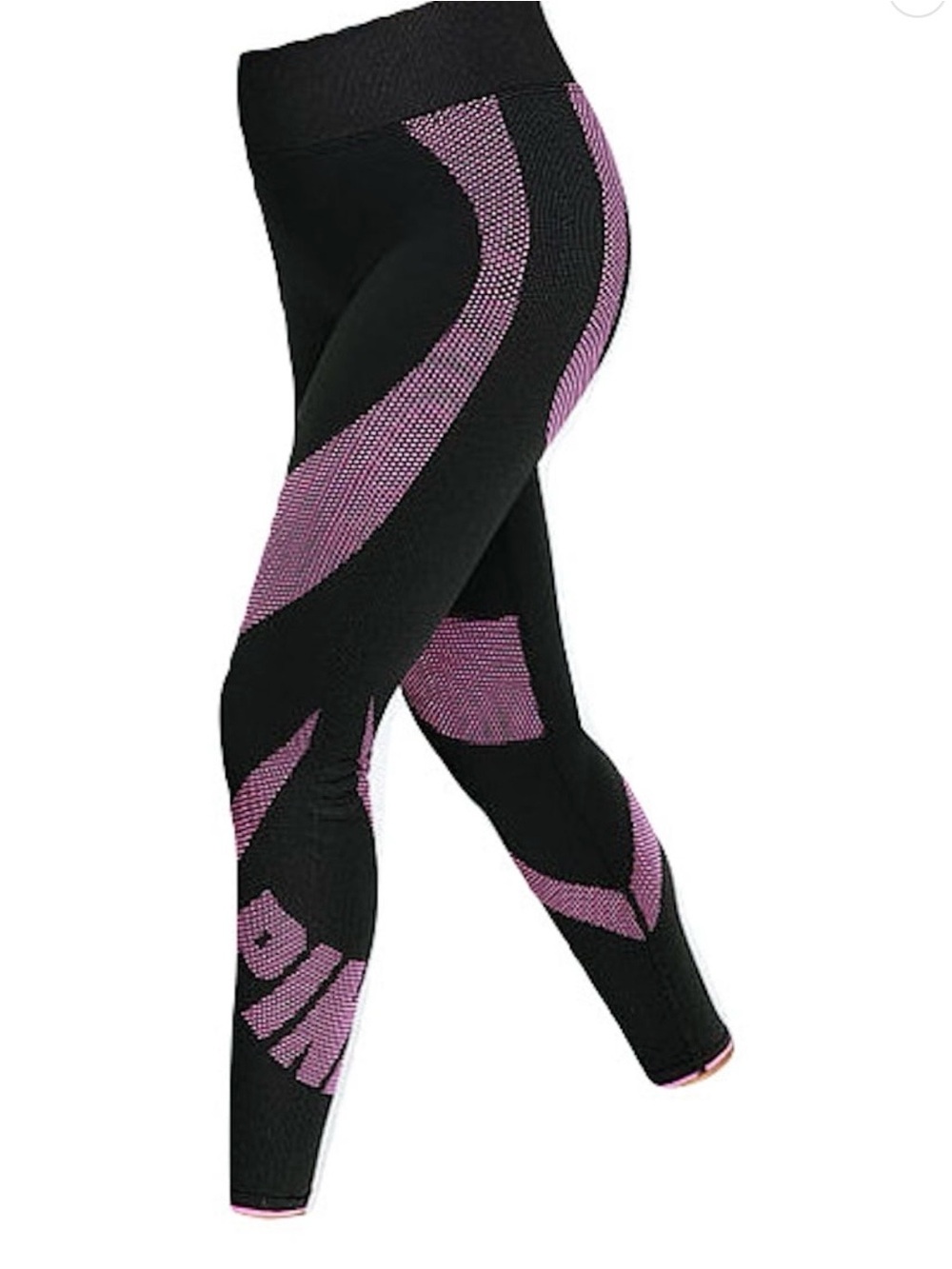 Victoria's Secret Pink Active Seamless Tight Legging Color Black/Pink Size S - Picture 3 of 9